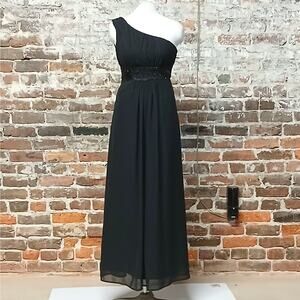 CooBee Formal Evening Gown Womens 4 Black Maxi Dress Sequin Wedding Party